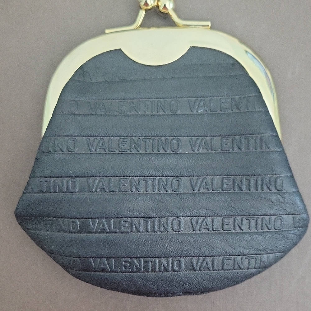 Valentino Black and Gold Kisslock Bag